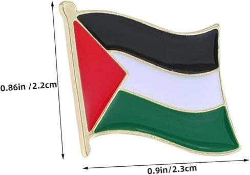 6Pcs Palestine Flag Brooch Pins Alloy Lapel Pins for Clothes Accessories Decorative Palestine Present for Friends Supporters in Saudi Arabia
