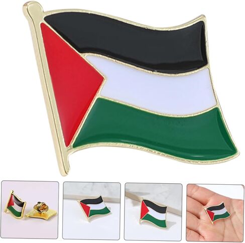 6Pcs Palestine Flag Brooch Pins Alloy Lapel Pins for Clothes Accessories Decorative Palestine Present for Friends Supporters in Saudi Arabia