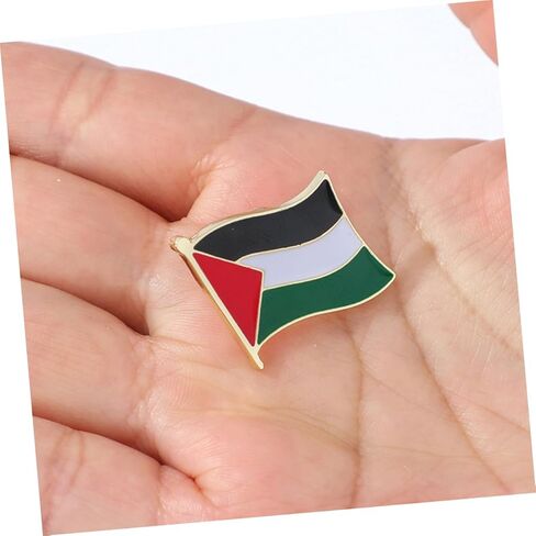 6Pcs Palestine Flag Brooch Pins Alloy Lapel Pins for Clothes Accessories Decorative Palestine Present for Friends Supporters in Saudi Arabia