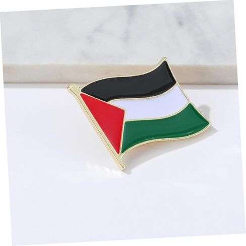 6Pcs Palestine Flag Brooch Pins Alloy Lapel Pins for Clothes Accessories Decorative Palestine Present for Friends Supporters in Saudi Arabia