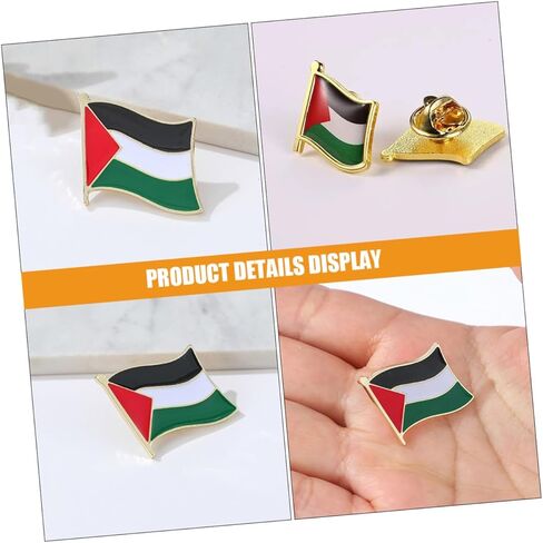 6Pcs Palestine Flag Brooch Pins Alloy Lapel Pins for Clothes Accessories Decorative Palestine Present for Friends Supporters in Saudi Arabia