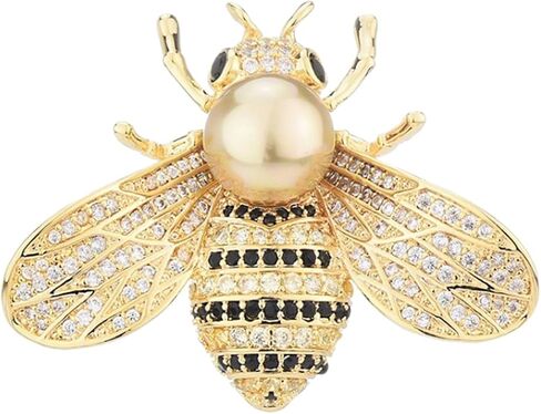 Vintage Crystal Honey Bee Brooches for Women,Sparkly Rhinestone Insect Bee Brooches Charm Faux Pearl Yellow Sun Flower Honeybee Lapel Pins Dress Suit Shirt Prom Party Jewelry in Kuwait