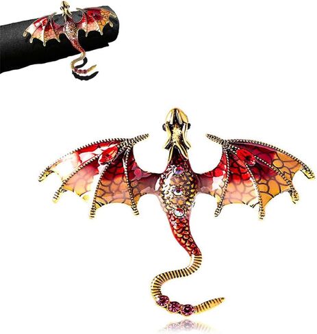 1 Pack Vintage Crystal Dragon Brooch Pin for Women,Elegant Rhinestone Flying Dragon Lapel Pin,Mythical Animal Jewelry in Saudi Arabia