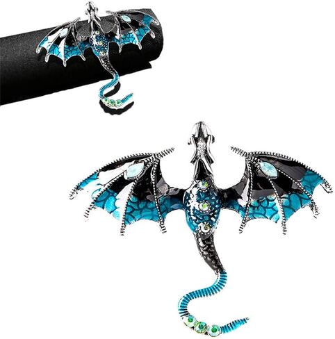 1 Pack Vintage Crystal Dragon Brooch Pin for Women,Elegant Rhinestone Flying Dragon Lapel Pin,Mythical Animal Jewelry in Saudi Arabia