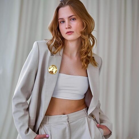 2-Pack Vintage Geometric Metal Brooch Pins for Women Men - Fashion Irregular Round Corsage Lapel Badges - Coat Sweater Scarves Shawl Dress Accessory - Wedding Party Prom Jewelry for Girlfriend Ladies in Kuwait