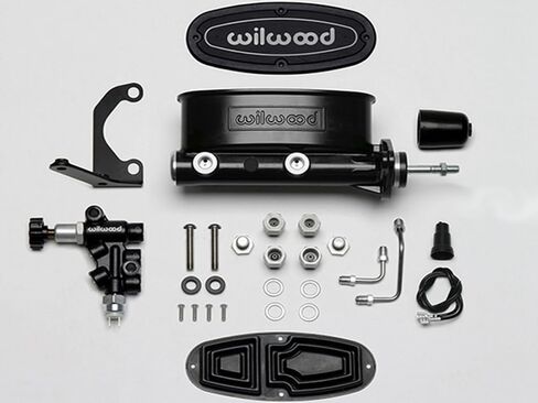 Wilwood 261-13272-BK Aluminum Tandem Master Cylinder With Bracket & Proportioning Valve, 7/8-inch Bore & Black E-Coat Finish, Compatible with 1964-1972 Ford MustanG in Saudi Arabia