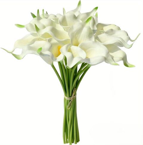30pcs Artificial Calla Lily Flower Real Touch Latex Flowers for DIY Wedding Bouquet Party Home Decor in Saudi Arabia