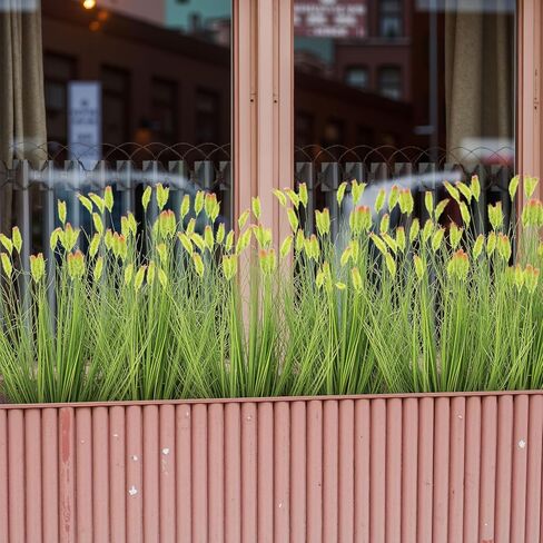 Giegxin 12 Pcs 16.5 Inches Artificial Wheatgrass Cattails Grass for Outdoor Decorations, Faux Wheat Grass Fake Plant, Green Leafy Decorations for Indoor Room Home Garden Office Decor in Saudi Arabia