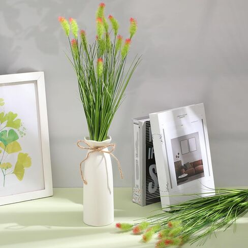 Giegxin 12 Pcs 16.5 Inches Artificial Wheatgrass Cattails Grass for Outdoor Decorations, Faux Wheat Grass Fake Plant, Green Leafy Decorations for Indoor Room Home Garden Office Decor in Saudi Arabia