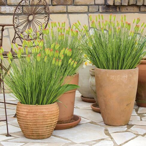 Giegxin 12 Pcs 16.5 Inches Artificial Wheatgrass Cattails Grass for Outdoor Decorations, Faux Wheat Grass Fake Plant, Green Leafy Decorations for Indoor Room Home Garden Office Decor in Saudi Arabia