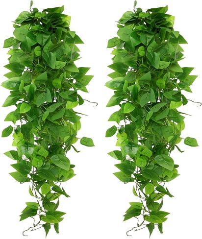 2pcs Fake Hanging Plants Artificial Hanging Plant Faux Greenery Vines for Wall Home Bedroom Living Room Indoor Outdoor Office Decor in Kuwait
