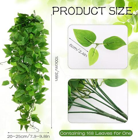 2pcs Fake Hanging Plants Artificial Hanging Plant Faux Greenery Vines for Wall Home Bedroom Living Room Indoor Outdoor Office Decor in Kuwait