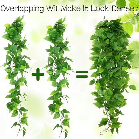 2pcs Fake Hanging Plants Artificial Hanging Plant Faux Greenery Vines for Wall Home Bedroom Living Room Indoor Outdoor Office Decor in Kuwait