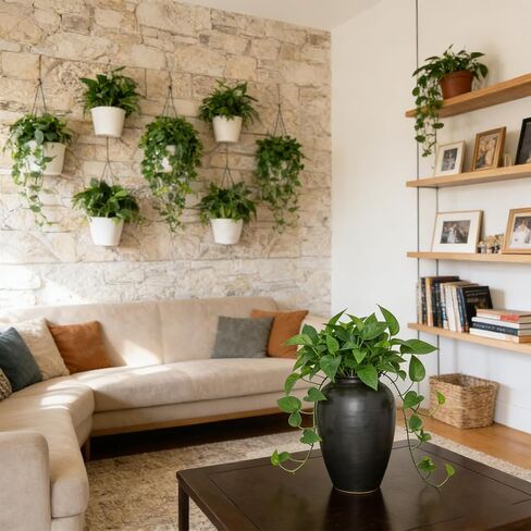2pcs Fake Hanging Plants Artificial Hanging Plant Faux Greenery Vines for Wall Home Bedroom Living Room Indoor Outdoor Office Decor in Kuwait