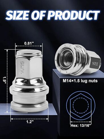 32PCS 14x1.5 Lug Nuts Fit for 2017-2024 F-250 F-350 Super Duty Hex 13/16" (21mm) Wheel Lug Nuts Replace HCPZ-1012-B HCPZ-1012-A in Kuwait