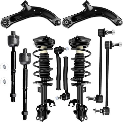 Front Struts Complete Assembly with 10Pcs Suspension Kits Compatible w/ 2007-2012 for Nissan for Versa Replace Control Arms Sway Bar Links Tie Rods in Kuwait