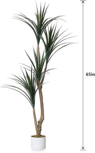 Artificial Dracaena Plants,5.4Ft Tall Fake Plants Artificial Dracaena Marginata in Pot Artificial Trees for Home Office Decor Indoor Outdoor Housewarming Gift in Saudi Arabia