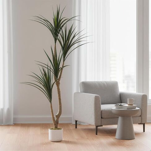 Artificial Dracaena Plants,5.4Ft Tall Fake Plants Artificial Dracaena Marginata in Pot Artificial Trees for Home Office Decor Indoor Outdoor Housewarming Gift in Saudi Arabia