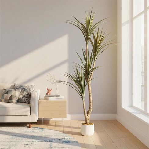 Artificial Dracaena Plants,5.4Ft Tall Fake Plants Artificial Dracaena Marginata in Pot Artificial Trees for Home Office Decor Indoor Outdoor Housewarming Gift in Saudi Arabia