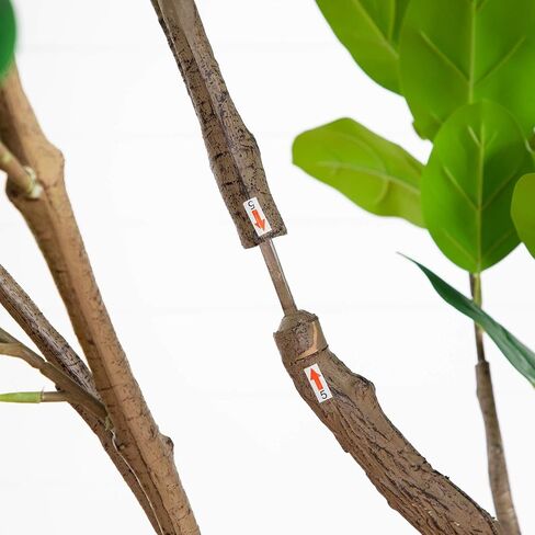Nearly Natural 6ft. Artificial Audrey Ficus Leaf Tree in White Decorative Planter in Saudi Arabia