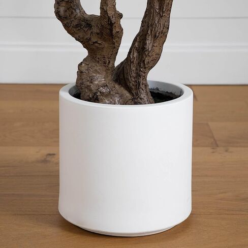 Nearly Natural 6ft. Artificial Audrey Ficus Leaf Tree in White Decorative Planter in Saudi Arabia