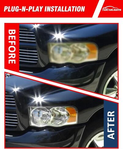 Headlight Assembly Pair for 2002-2005 Dodge Ram 1500 2003-2005 Ram 2500 3500 Chrome Housing Amber Reflector Clear Lens W/O Bulbs in Saudi Arabia