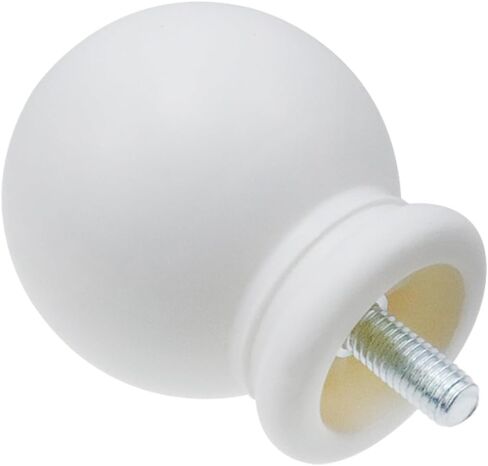 Finials for Curtain Rods 2 PCS Plastic End Cap Replacement Finials Curtain Rods of Ball Shape with M5 Screws,White in Kuwait