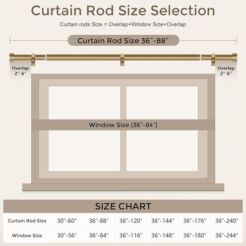 قضيب ستارة ذهبي دافئ من 48 إلى 84 بوصة، قضبان ستائر نحاسية شديدة التحمل للنافذة، قضيب معالجة نافذة بقطر 1 بوصة قابل للتعديل مع تشطيبات من سبائك الألومنيوم لغرفة النوم وغرفة المعيشة والمطبخ والمزرعة in Kuwait