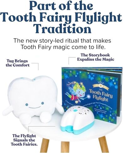 Tooth Fairy Pillow for Kids with Tooth Pocket, Tugs The Tooth Pillow, Comfort Plush for Loose Teeth, Big Feelings & Bedtime, Glow in The Dark, Ages 3+ in Saudi Arabia