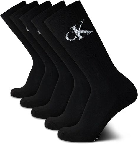 Calvin Klein Men's Cushion Crew Socks - 5 Pack (One Size, Black) in Saudi Arabia