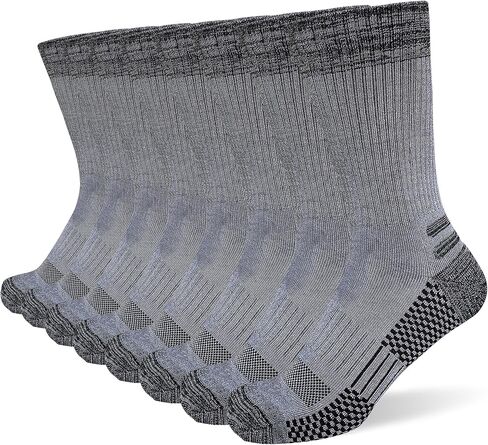 suaskk Men's Crew Work Boot Socks, Thick Cushioned Moisture Wicking Hiking Sock 3/4 Pairs in Kuwait