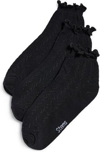 STEMS Women's Pointelle Mid Crew Socks 3 Pack in Kuwait