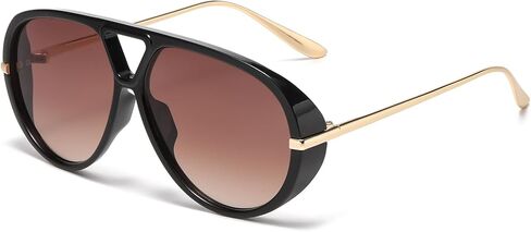 نظارات شمسية ريترو أفياتور كبيرة الحجم للنساء والرجال طراز عتيق، نظارات شمسية بإطار كبير عصري in Kuwait