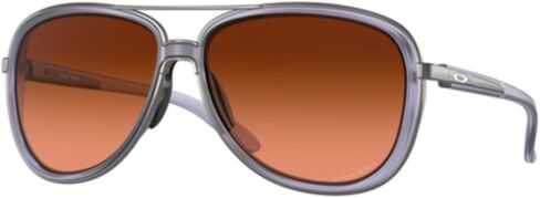 Oakley OO4129 Sunglasses Bundle: OO 4129 SPLIT TIME 412926 Matte Trans Lilac/Prizm Brown Gradient Policarbonate Standard and Large Red leash Accessory kit in Saudi Arabia