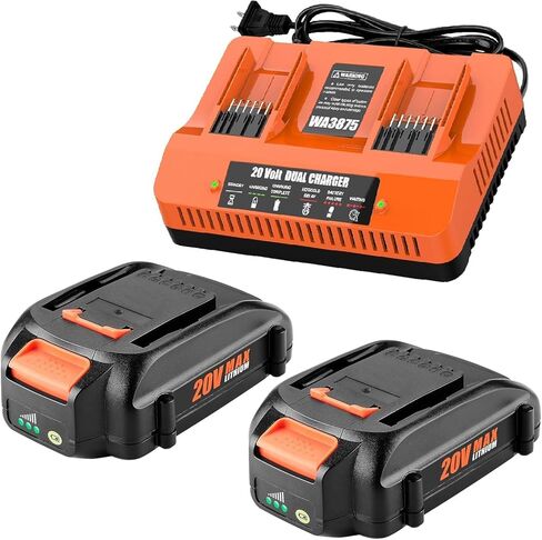 LONG FIT 2 حزم Worx 20V 3.0Ah بطارية بديلة ليثيوم أيون لWA3520، WA3525، WA3575، WG151s، WG155s، WG251s، WG255s، WG540s، WG545s، WG890، WG891 in Kuwait