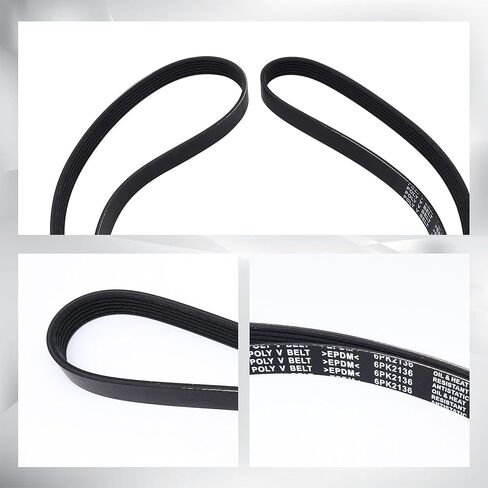 HiSport V-Ribbed Serpentine Belt EPDM - Compatible with Honda Accord Odyssey Pilot Ridgeline, Acura MDX RL TL ZDX, Mercedes-Benz E350 ML350 in Kuwait