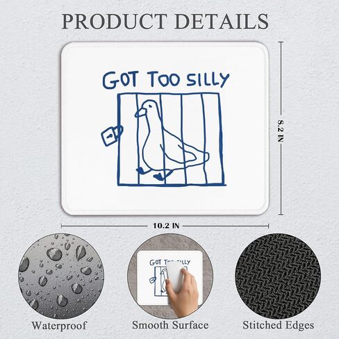 Silly Goose Mouse Pad - Funny Goose Gifts Office Supplies Desk Decor, Square Waterproof Non-Slip Rubber Base Cute Got to Silly Mousepad for Computers Office Accessories 7.9x9.5 Inch in Saudi Arabia