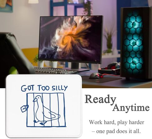 Silly Goose Mouse Pad - Funny Goose Gifts Office Supplies Desk Decor, Square Waterproof Non-Slip Rubber Base Cute Got to Silly Mousepad for Computers Office Accessories 7.9x9.5 Inch in Saudi Arabia