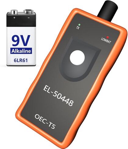 أداة إعادة تعلم EL-50448 GM TPMS مع بطارية قلوية عالية الطاقة 9 فولت مثبتة مسبقًا، أداة إعادة ضبط مستشعر الإطارات Chevy GM TPMS أداة إعادة ضبط مستشعر ضغط إطارات السيارة لسيارة Chevy Buick GMC Cadillac 2000-2025 in Kuwait