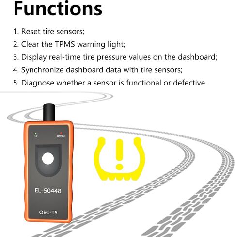 أداة إعادة تعلم EL-50448 GM TPMS مع بطارية قلوية عالية الطاقة 9 فولت مثبتة مسبقًا، أداة إعادة ضبط مستشعر الإطارات Chevy GM TPMS أداة إعادة ضبط مستشعر ضغط إطارات السيارة لسيارة Chevy Buick GMC Cadillac 2000-2025 in Kuwait