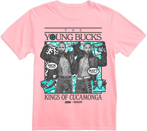 AEW x Clotheslined The Young Bucks - Kings of Cucamonga (Amazon Exclusive) T-Shirt in Saudi Arabia