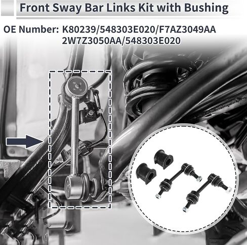 Front Stabilizer Bar Links with 2 Pcs Bushing for Ford Expedition 2003-2006 for Lincoln Navigator 2003-2006 Sway Bar Link Kits No.K80239 1 Set in Saudi Arabia