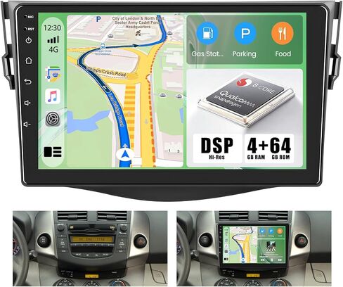 Hikity 2+64 جيجابايت لسيارة Toyota RAV4 2007-2011 Android 13 ستيريو للسيارة، شاشة لمس 9 بوصة راديو سيارة مع Apple Carplay Android Auto HiFi GPS Bluetooth كاميرا احتياطية مخرج الصوت/الفيديو in Saudi Arabia