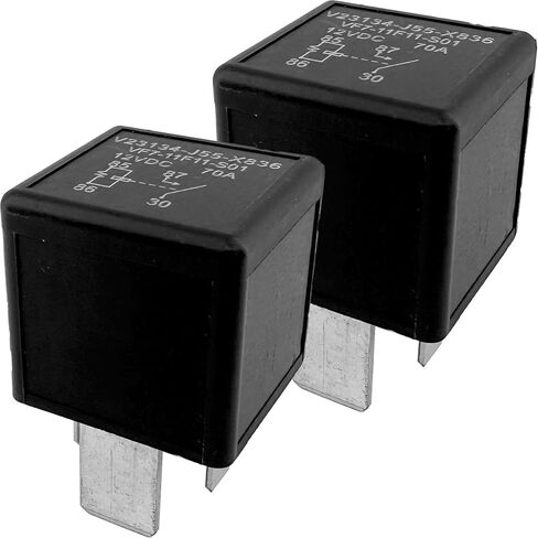 VF7-11F11-S01 مرحل السيارة V23134-J55-X836 (عبوة من قطعتين) - 12VDC 70A 4-Pin SPST عالي التيار، متوافق مع تطبيقات السيارات المختلفة - يستبدل 4-1393306-6 in Saudi Arabia