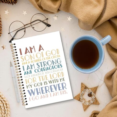 XNXLDYLH Christian Affirmation Notebook Journal, Inspirational Church Spiral Notebook, Bible Study Prayer Kids Journals Notebooks for Teens Boys Kids, Positive Office School Supplies Gifts, 5.5x8.3 In in Saudi Arabia