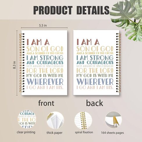 XNXLDYLH Christian Affirmation Notebook Journal, Inspirational Church Spiral Notebook, Bible Study Prayer Kids Journals Notebooks for Teens Boys Kids, Positive Office School Supplies Gifts, 5.5x8.3 In in Saudi Arabia