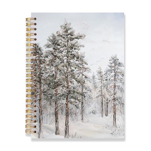 FOPENEM Snow Forest Notebook 8.3x5.5 Inches – Winter Landscape Journal with Spiral Binding, Aesthetic Nature Art Cover, Lined Writing Journal for Women and Men in Saudi Arabia