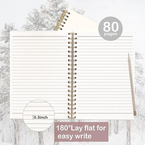 FOPENEM Snow Forest Notebook 8.3x5.5 Inches – Winter Landscape Journal with Spiral Binding, Aesthetic Nature Art Cover, Lined Writing Journal for Women and Men in Saudi Arabia