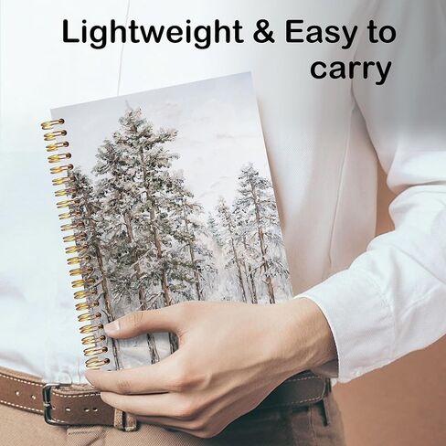 FOPENEM Snow Forest Notebook 8.3x5.5 Inches – Winter Landscape Journal with Spiral Binding, Aesthetic Nature Art Cover, Lined Writing Journal for Women and Men in Saudi Arabia