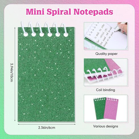 24 Pcs Witch Notepads Mini Spiral Notepads Small Prism 3.9 x 2.4 Inch Glitter Colorful Notebooks for Birthday Christmas Witch Party Supplies Gifts in Saudi Arabia